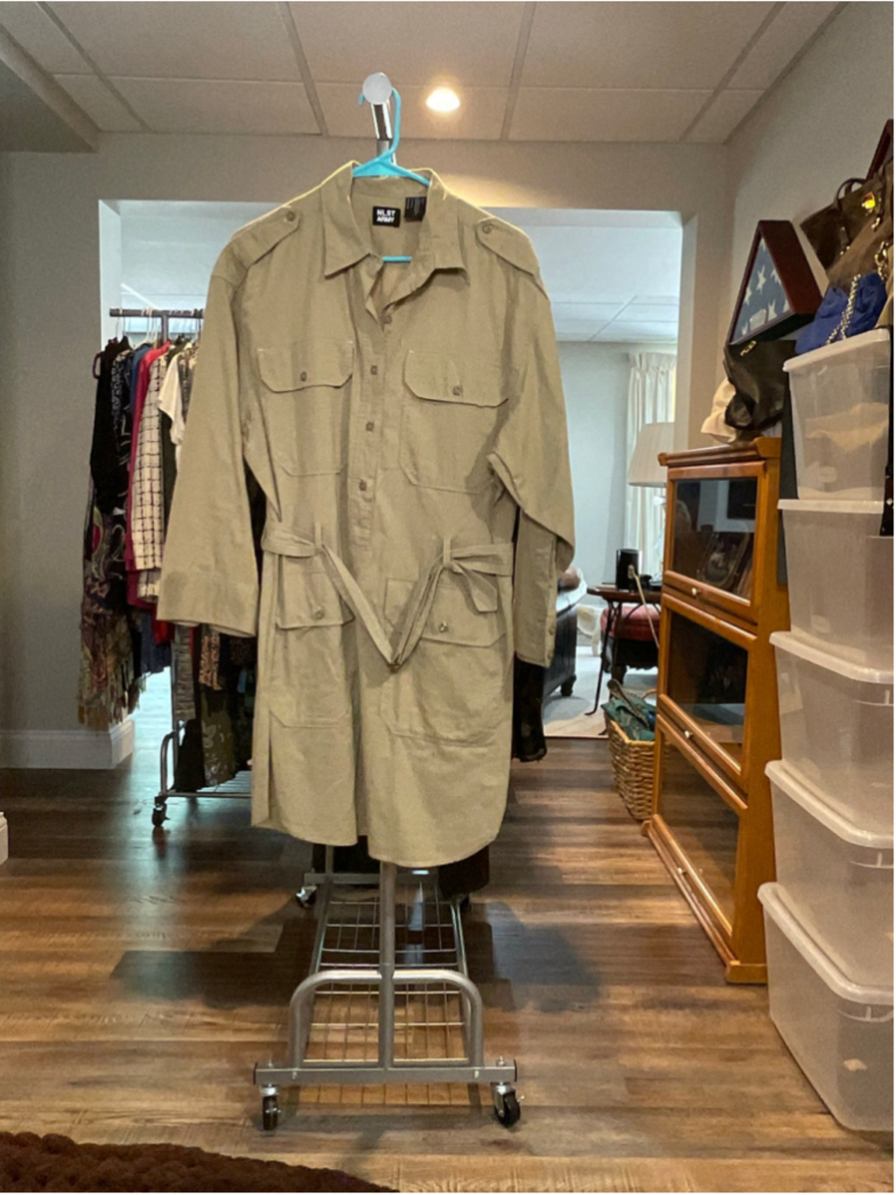 Women's NLST Army Khaki Trench Dress L